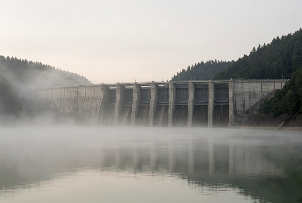 Hydroelectric dam and power infrastructure